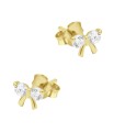 Lovely Bow Shaped CZ Silver Stud Earring STS-6435